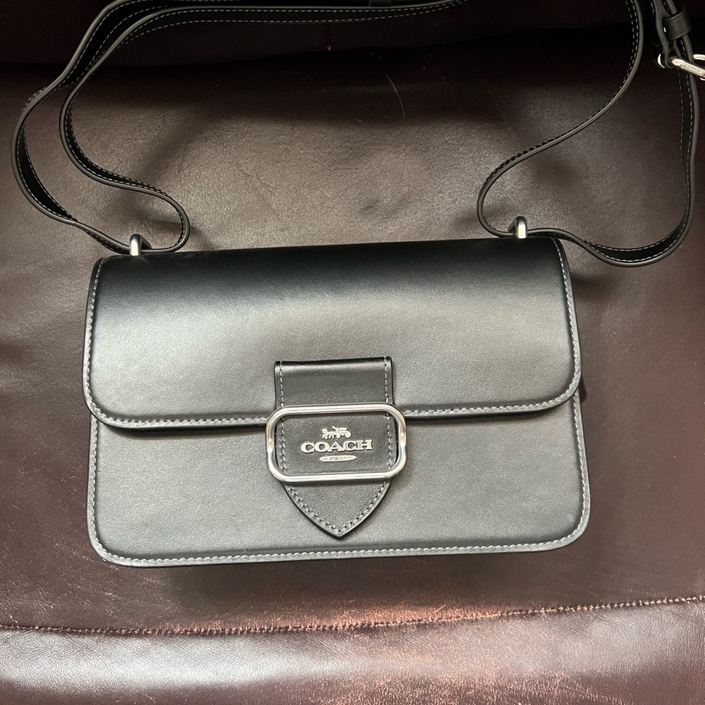 Authentic Coach Morgan Black Leather Shoulder Bag
